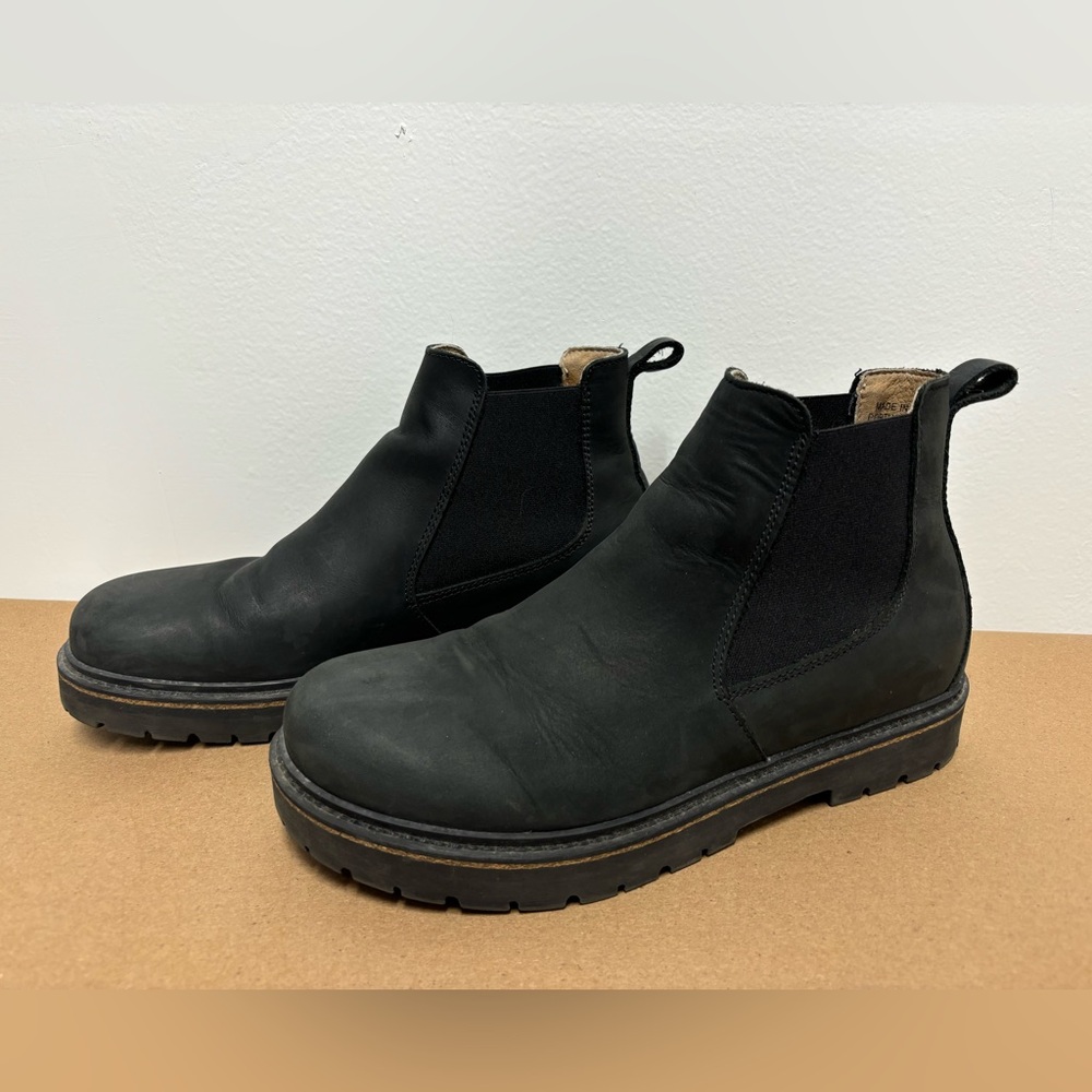 Birkenstock Stalon Nubuck Leather Black Chelsea Boot Size 40